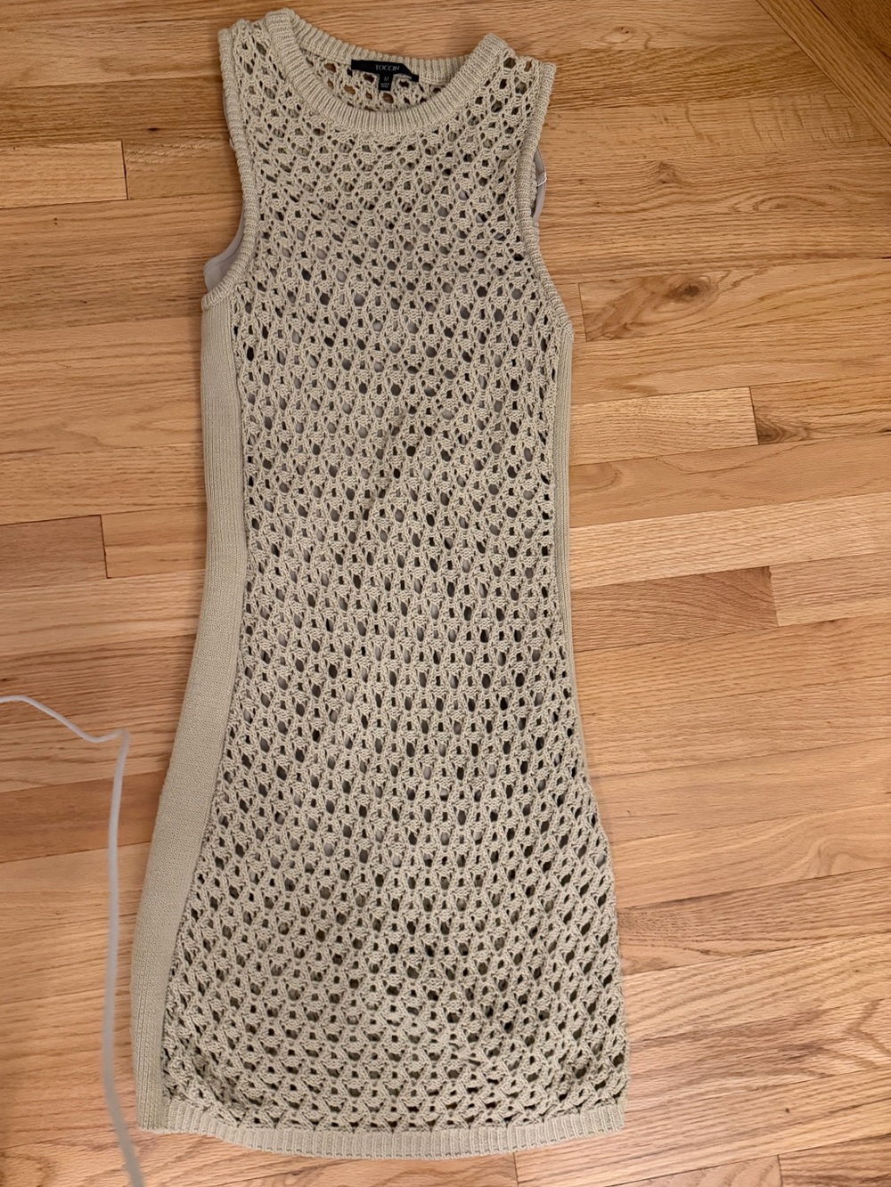Women's Cream Crochet Knit Sweater - M